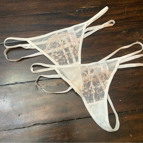 New! Bluebella set of 2 white thong Lace Panties 1780